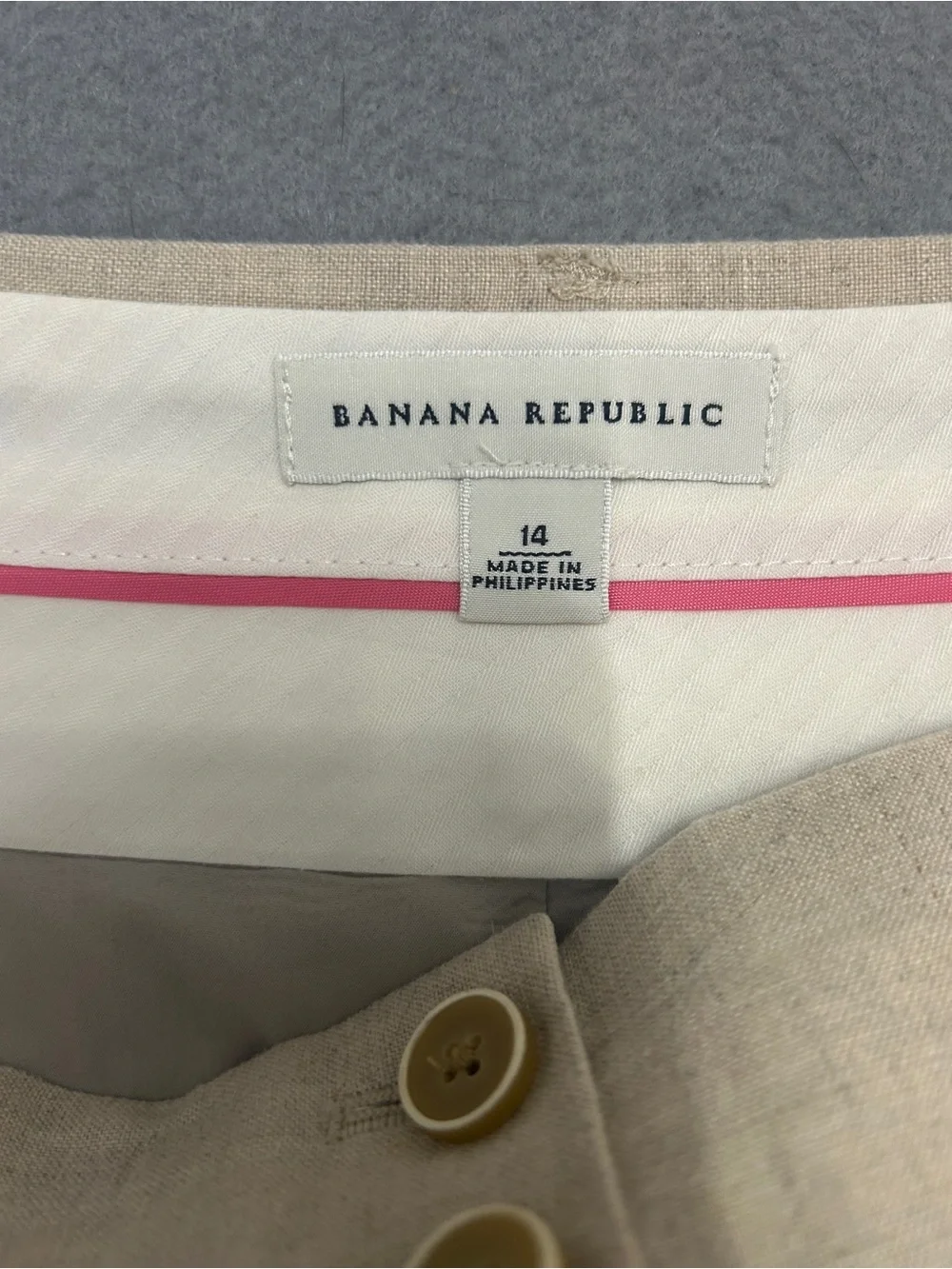 Women’s Banana Republic Linen Blend Pencil Skirt Size 14 Beige